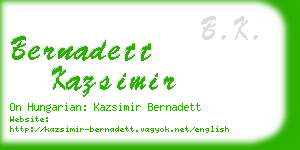 bernadett kazsimir business card